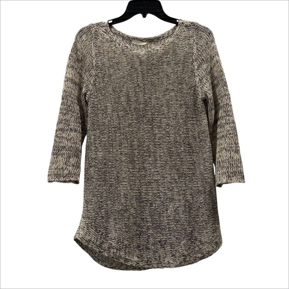 Eileen Fisher Open Knit Marled Organic Cotton Organic Linen Sweater Size M - Picture 3 of 12